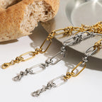 Pulseras De Uniones Geometricas Con Relieve De Nudo | Dorado y Bicolor
