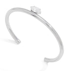 Brazalete Rígido con Brillo Circonia | Plateado