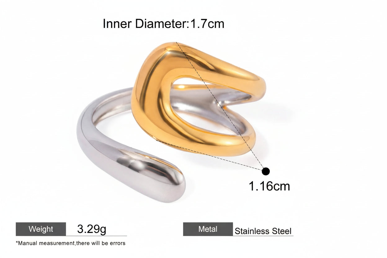 Anillo Geométrico 2vs1 | Bicolor