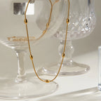 Collar Esferas Ovaladas En Cadena Estilo Serpiente | Dorado