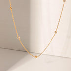 Collar Puntos De Luz Con Circones Minimalistas | Dorado