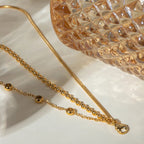 Pulsera Triple Cadena Con Puntos Y Circones | Dorado