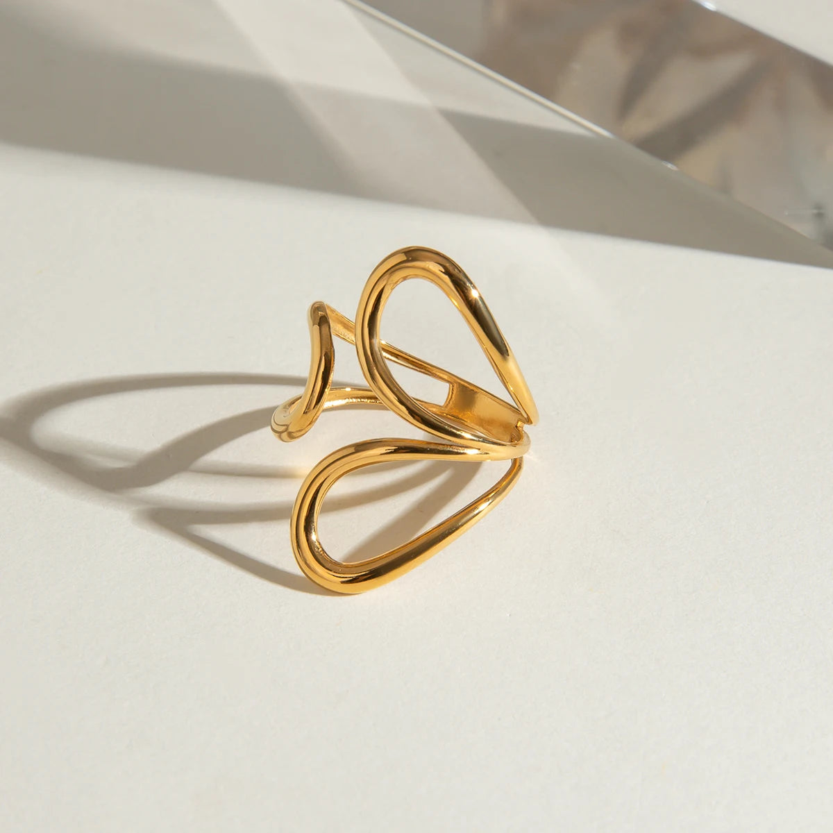 Anillo Nexo Abstracto | Dorado