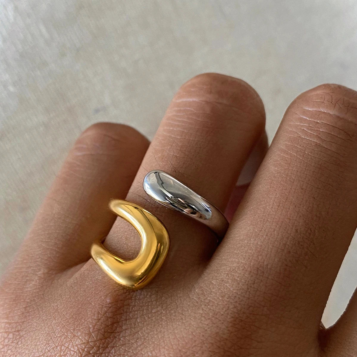 Anillo Geométrico 2vs1 | Bicolor