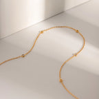 Collar Puntos De Luz Con Circones Minimalistas | Dorado