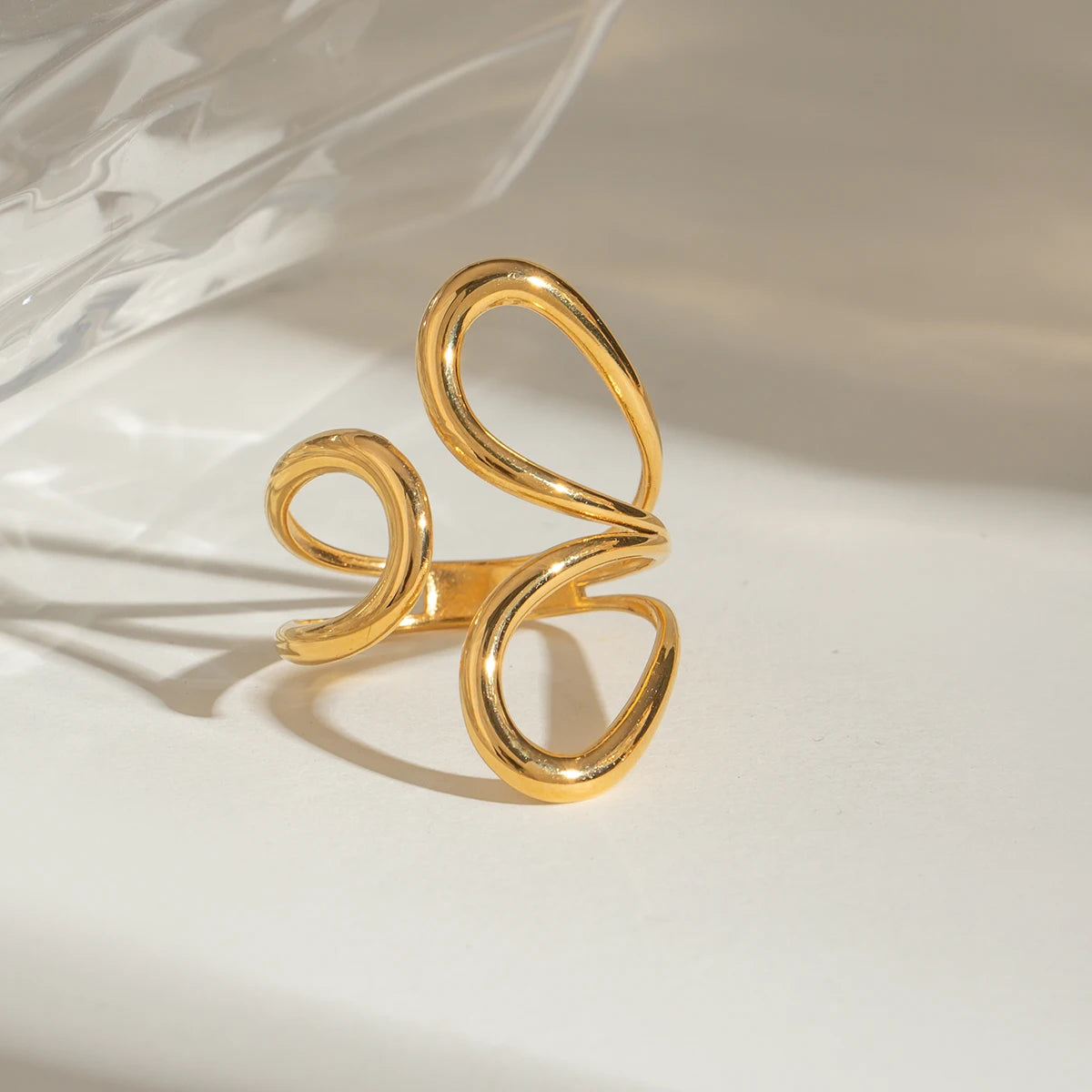 Anillo Nexo Abstracto | Dorado