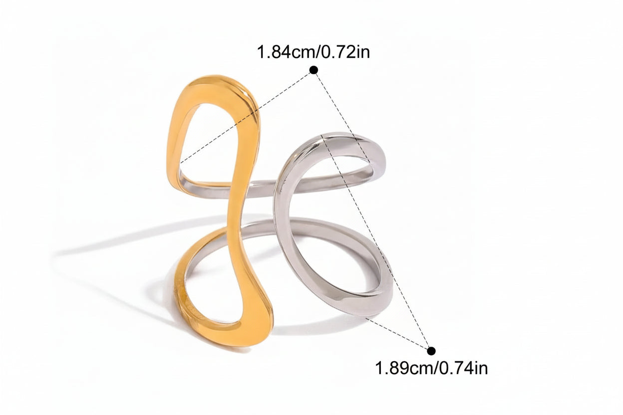 Anillo Geométrico Idea y Vuelta | Dorado y Bicolor