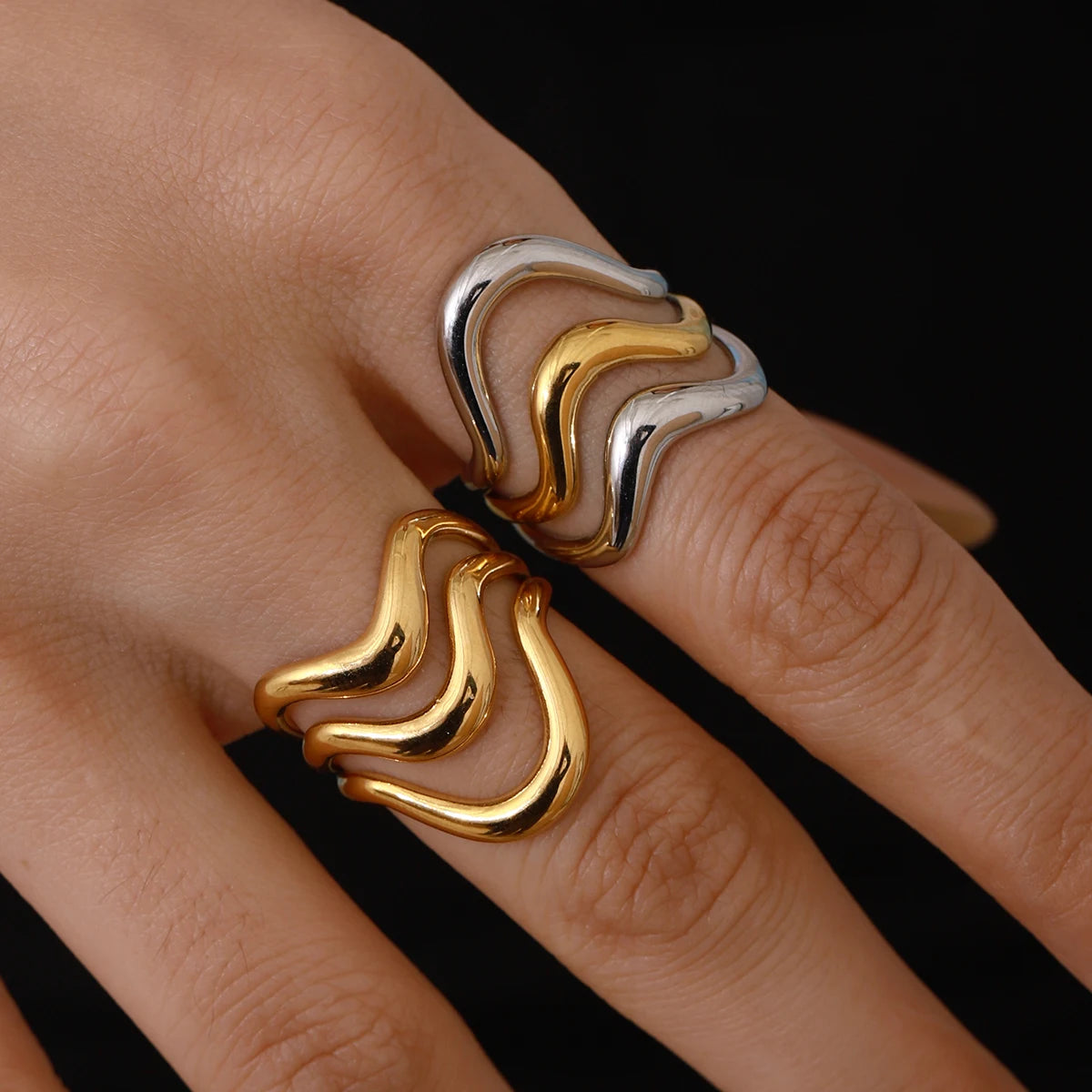 Anillo Geométrico | Dorado y Bicolor