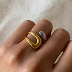 Anillo Geométrico 2vs1 | Bicolor