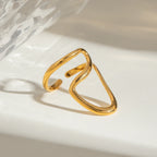 Anillo Geométrico Abstracto | Dorado