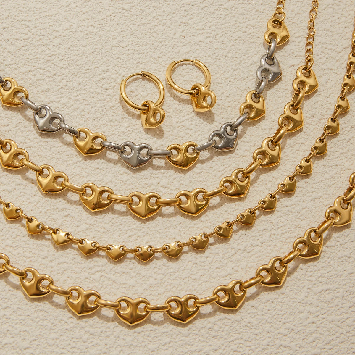 Argollas Colgante Corazon Gu.cci | Dorado