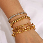 Pulsera De Cadena De Eslabones Estilo Cubano Gruesa | Dorado