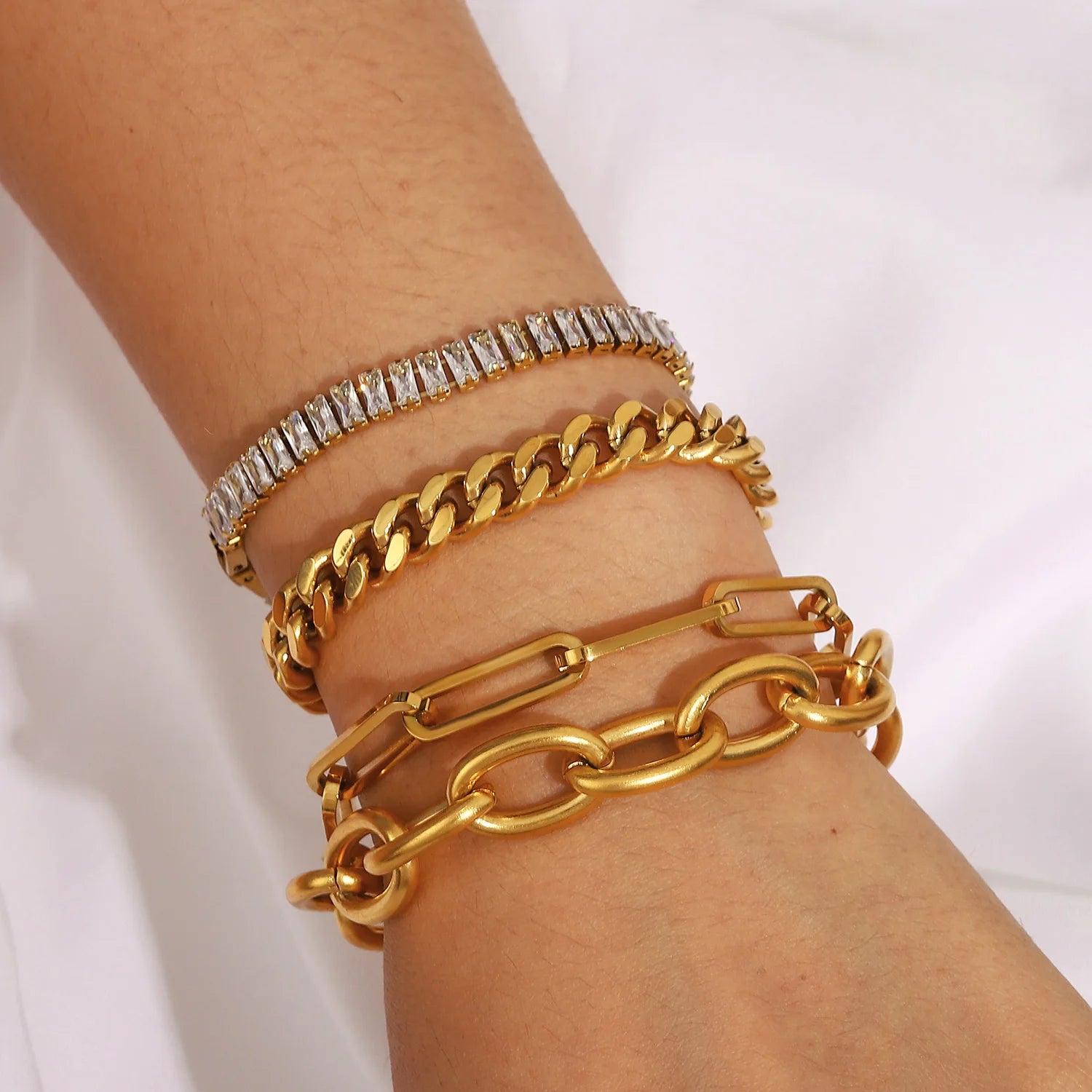 Pulsera De Cadena De Eslabones Estilo Cubano Gruesa | Dorado