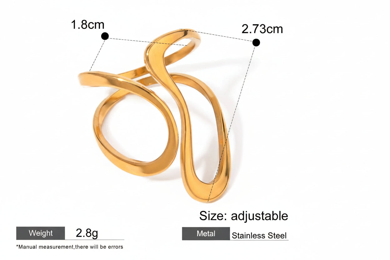 Anillo Geométrico Idea y Vuelta | Dorado y Bicolor
