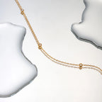 Collar Puntos De Luz Con Circones Minimalistas | Dorado