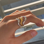 Anillo Geométrico Onda | Dorado y Bicolor