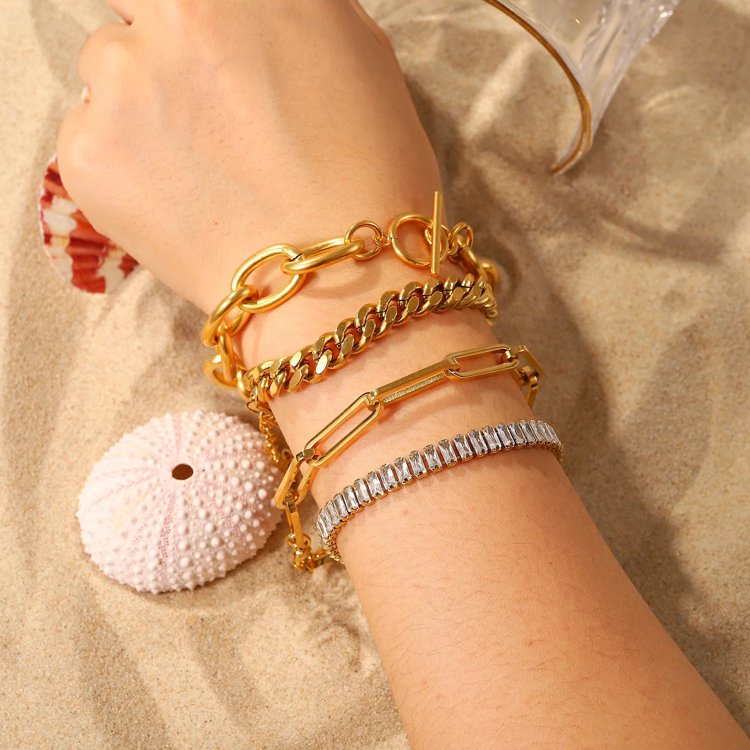 Pulsera De Cadena De Eslabones Estilo Cubano Gruesa | Dorado
