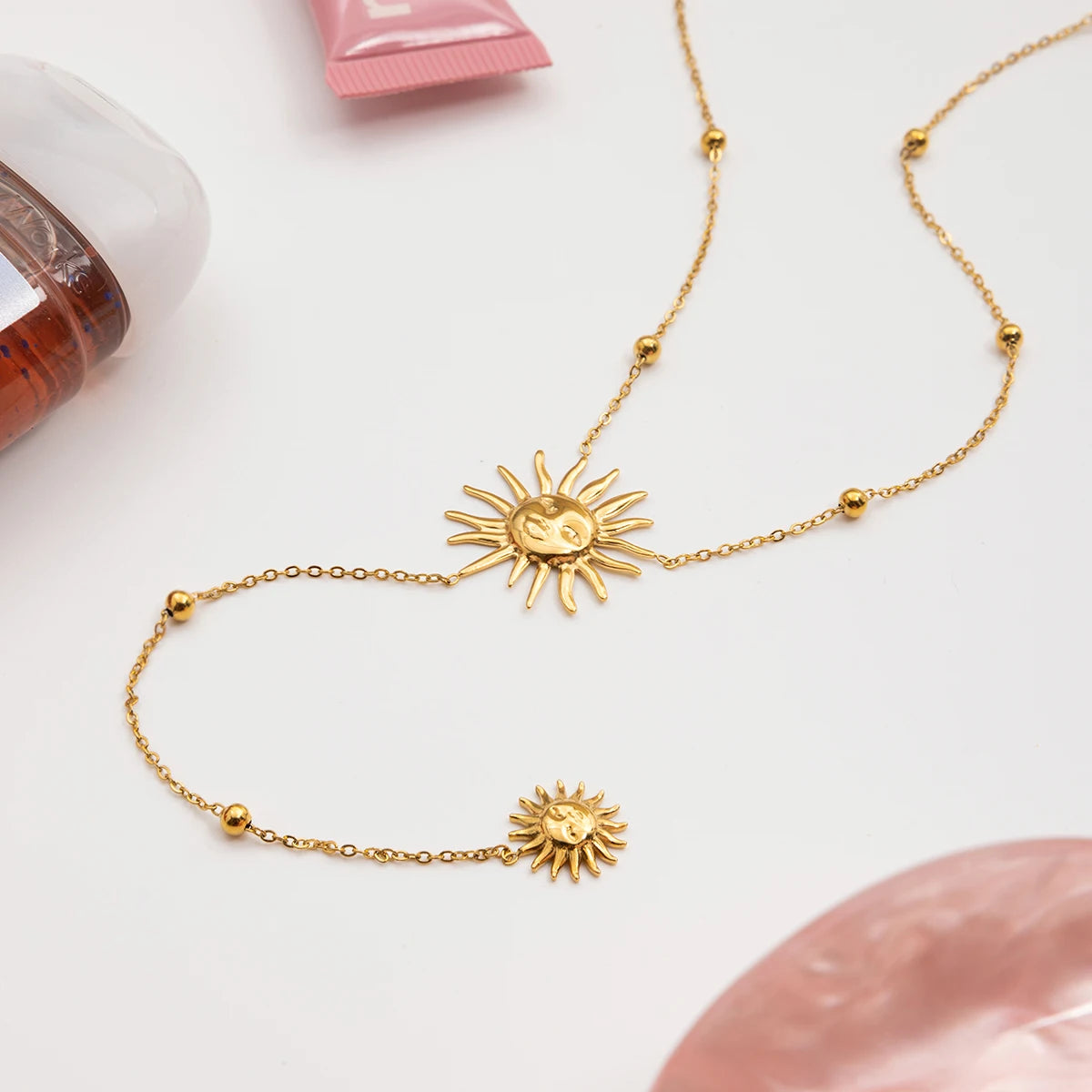 Collar en Y Sol Radiante | Dorado