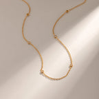 Collar Puntos De Luz Con Circones Minimalistas | Dorado