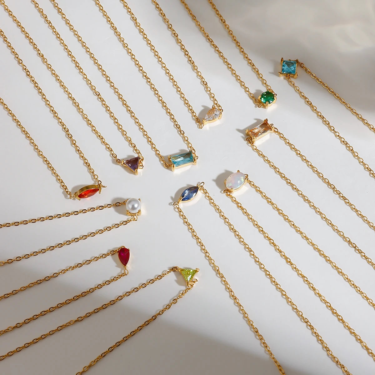 Pulseras De Cadena Fina Con Cristal | Dorado
