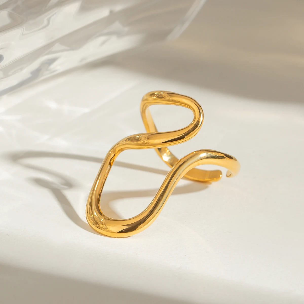 Anillo Geométrico Abstracto | Dorado