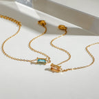 Pulseras De Cadena Fina Con Cristal | Dorado