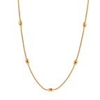 Collar Esferas Ovaladas En Cadena Estilo Serpiente | Dorado