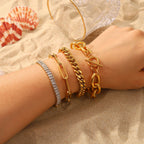 Pulsera De Cadena De Eslabones Estilo Cubano Gruesa | Dorado