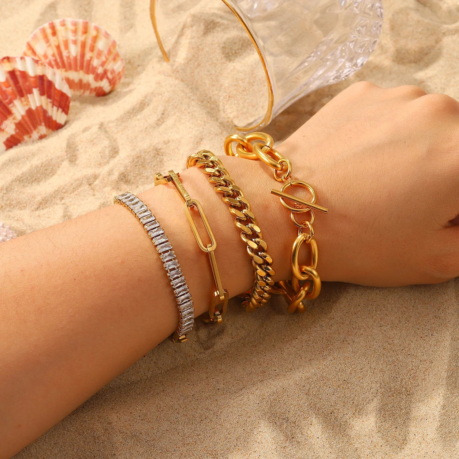 Pulsera De Cadena De Eslabones Estilo Cubano Gruesa | Dorado