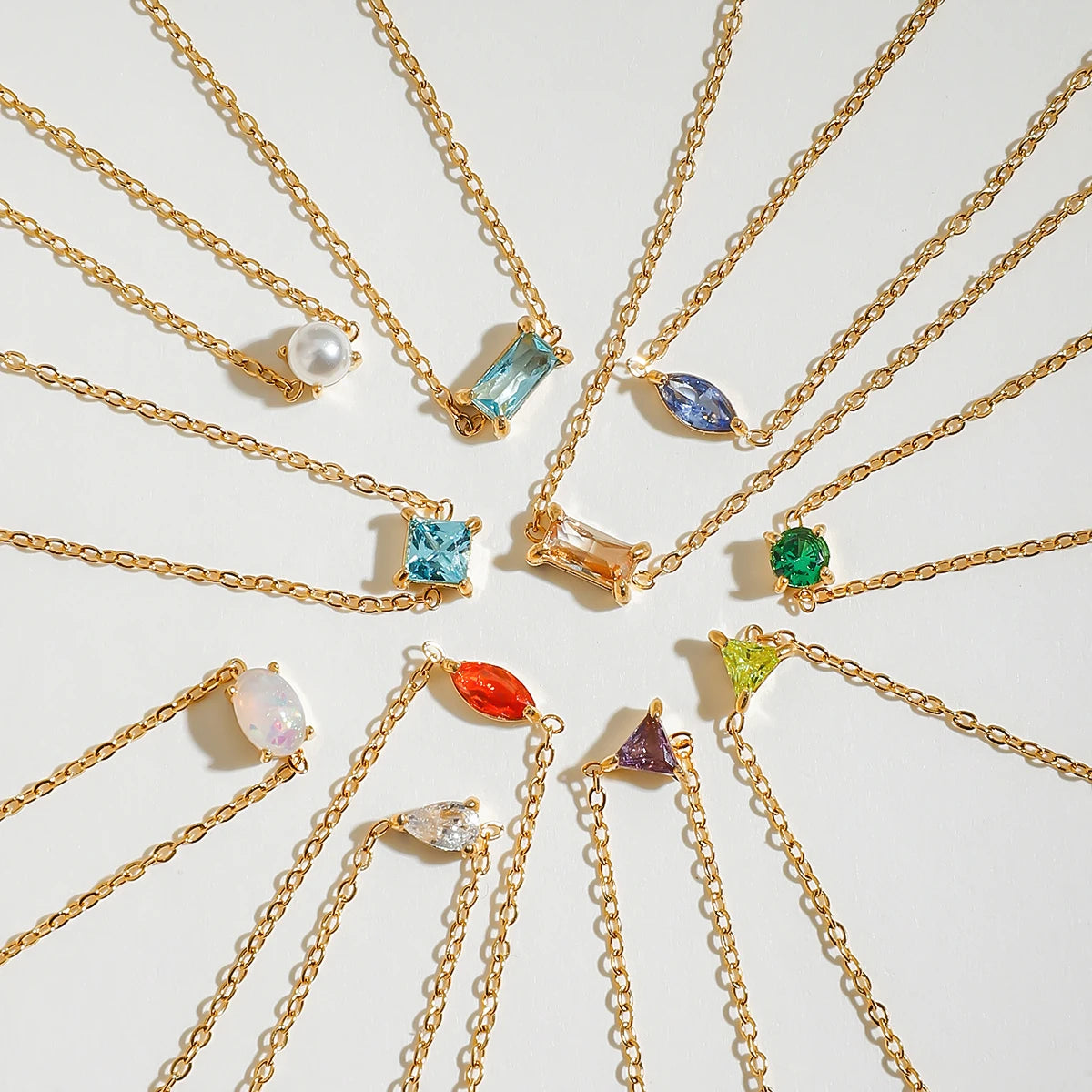 Pulseras De Cadena Fina Con Cristal | Dorado