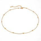 Collar Esferas Ovaladas En Cadena Estilo Serpiente | Dorado