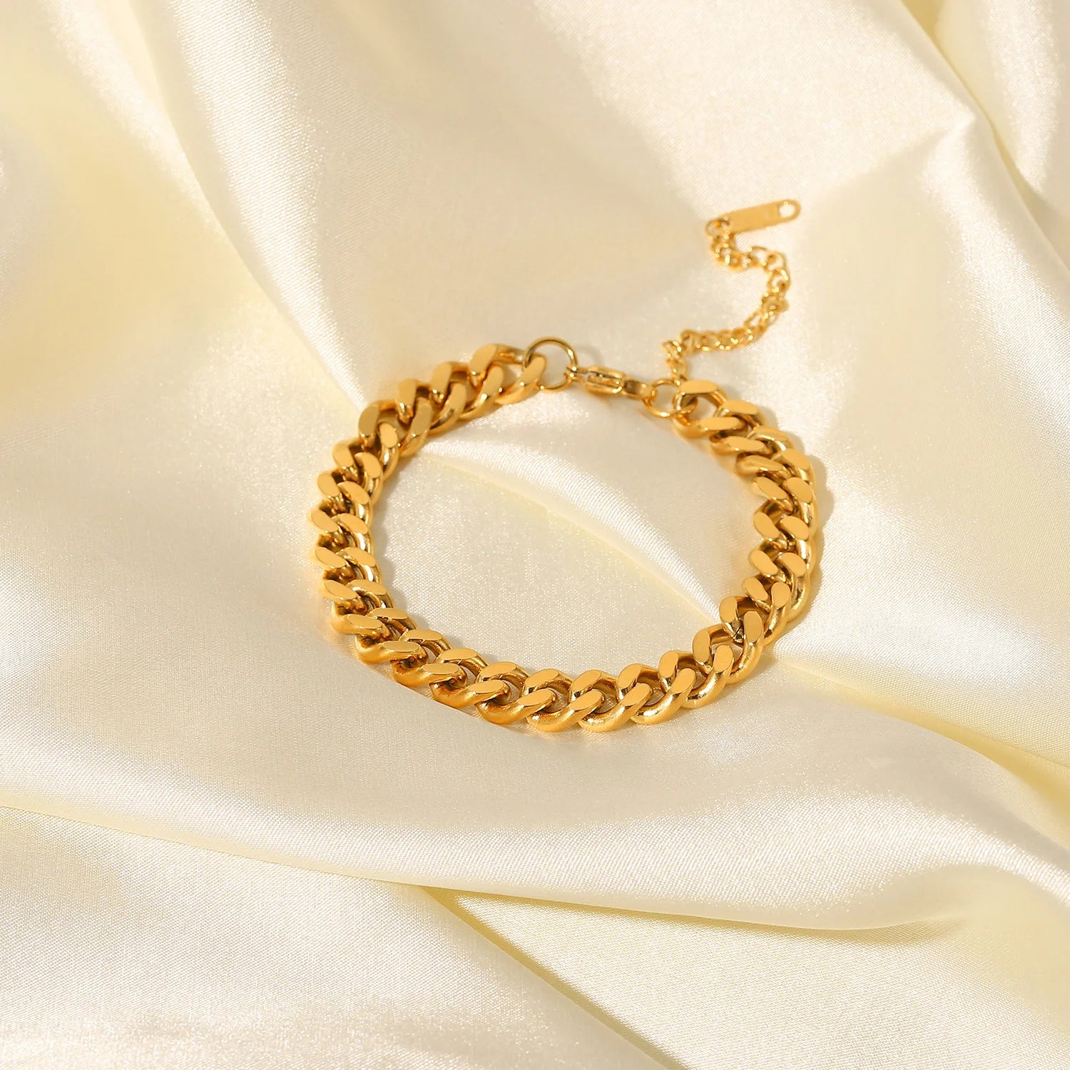 Pulsera De Cadena De Eslabones Estilo Cubano Gruesa | Dorado