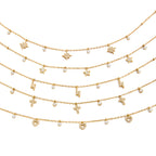 Collar Fino Multi Dijes  Corazon | Dorado