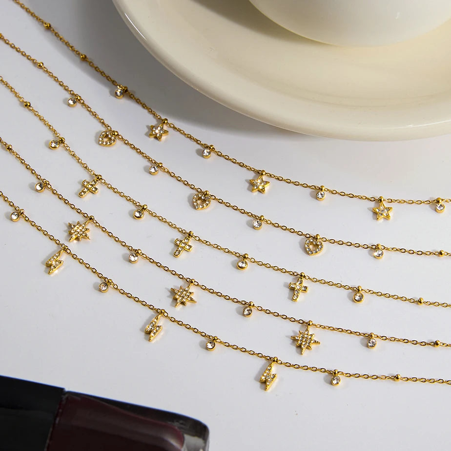 Collar Fino Multi Dijes  Corazon | Dorado