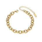 Pulsera Minimalista De Uniones Circulares Con Broche | Dorado