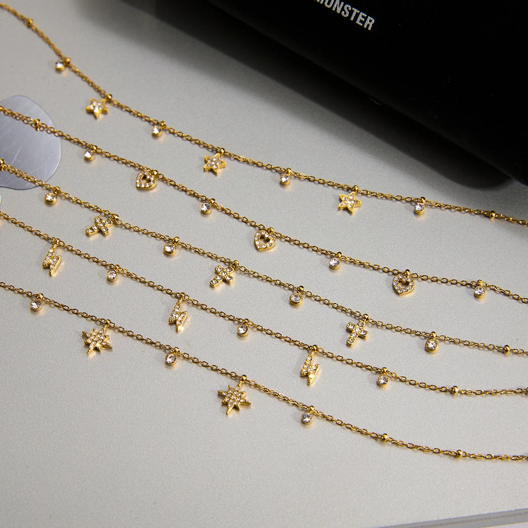 Collar Fino Multi Dijes  Corazon | Dorado