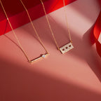 Collar Dije Horizontal Linea Corazon | Dorado