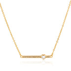 Collar Dije Horizontal Linea Corazon | Dorado