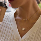 Collar Dije Horizontal Linea Corazon | Dorado