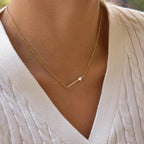 Collar Dije Horizontal Linea Corazon | Dorado