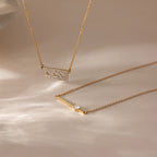 Collar Dije Horizontal Linea Corazon | Dorado