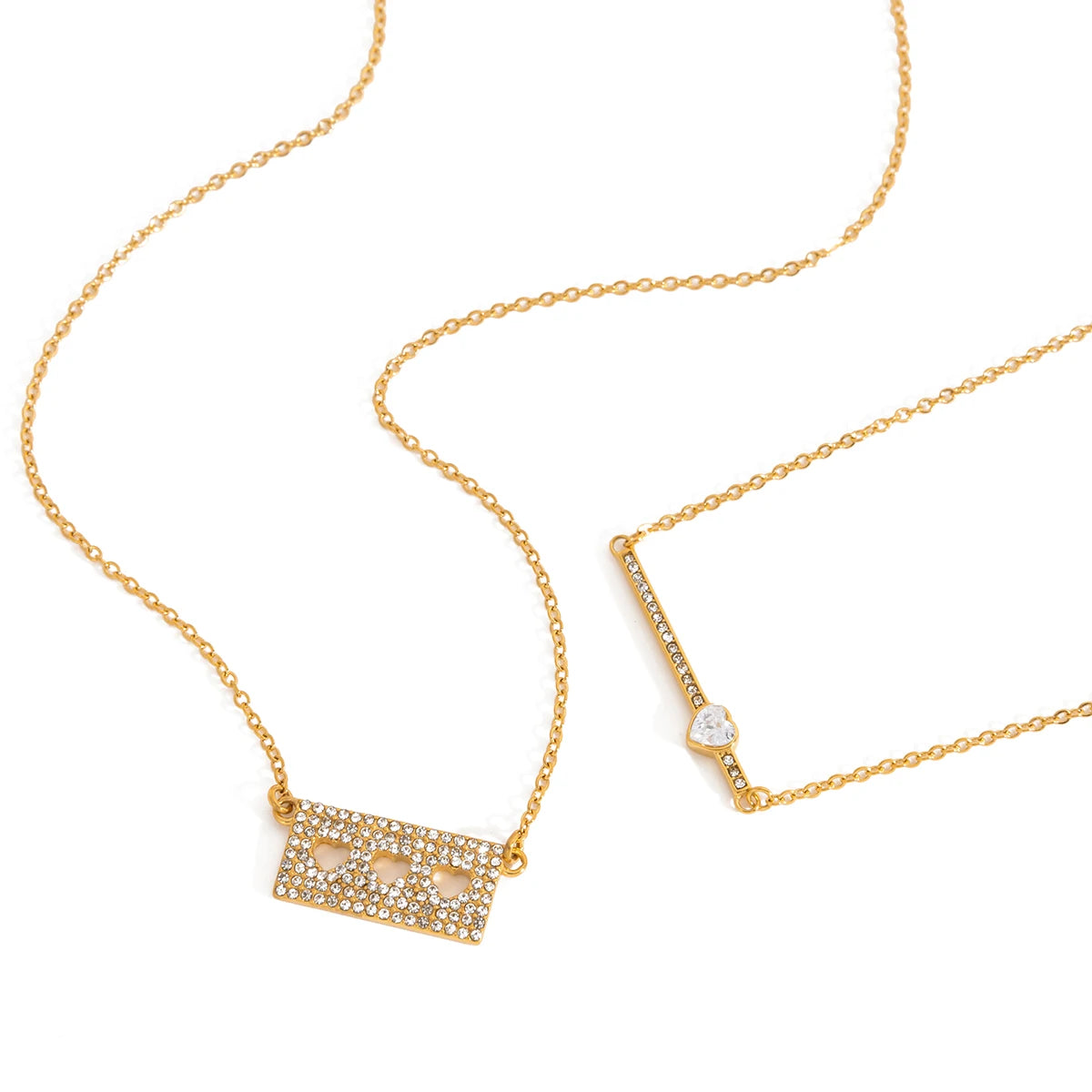 Collar Dije Horizontal Linea Corazon | Dorado