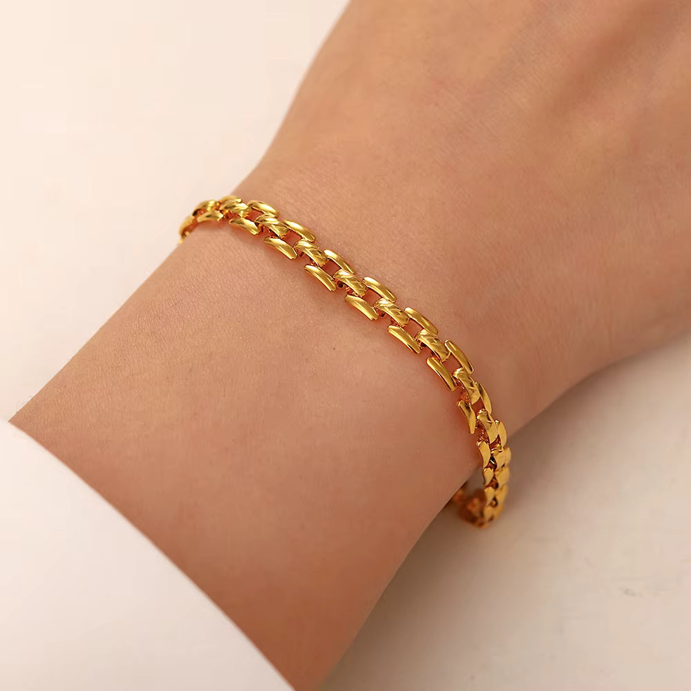 Pulsera Eslabón Box | Dorado