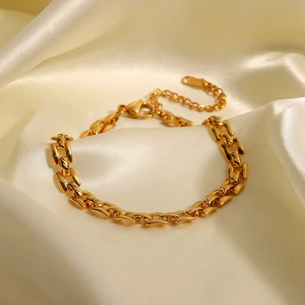 Pulsera Eslabón Box | Dorado