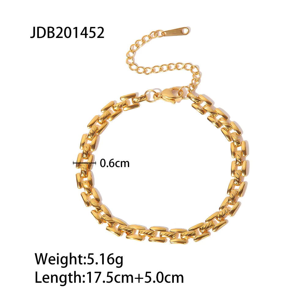 Pulsera Eslabón Box | Dorado
