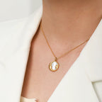 Collar Reversible Luna Estrella Nacarado | Dorado