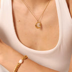 Collar Reversible Luna Estrella Nacarado | Dorado