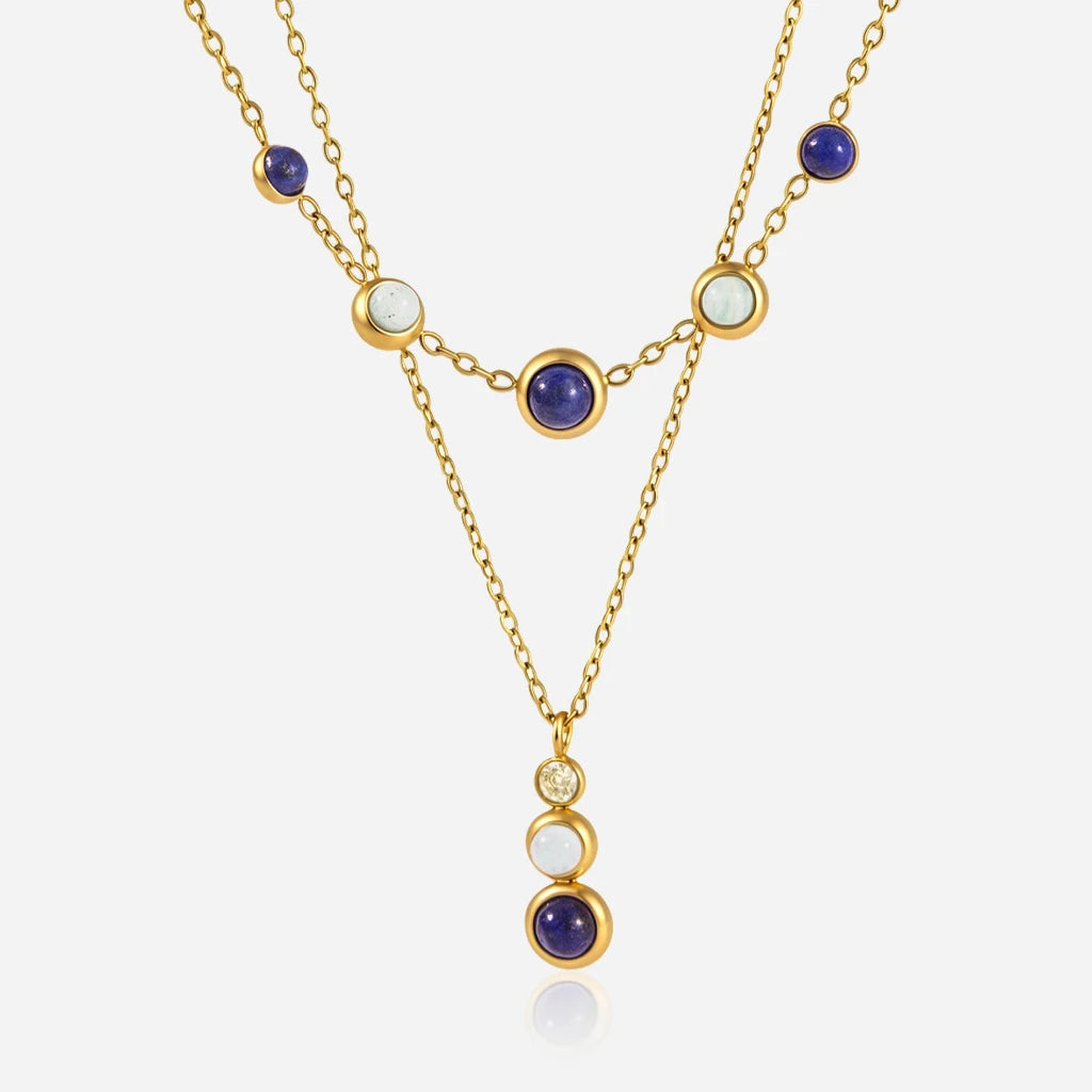 Collares Constelación Azul Layering | Dorado