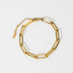 Pulsera Fina De Eslabones Rectangulares | Dorado