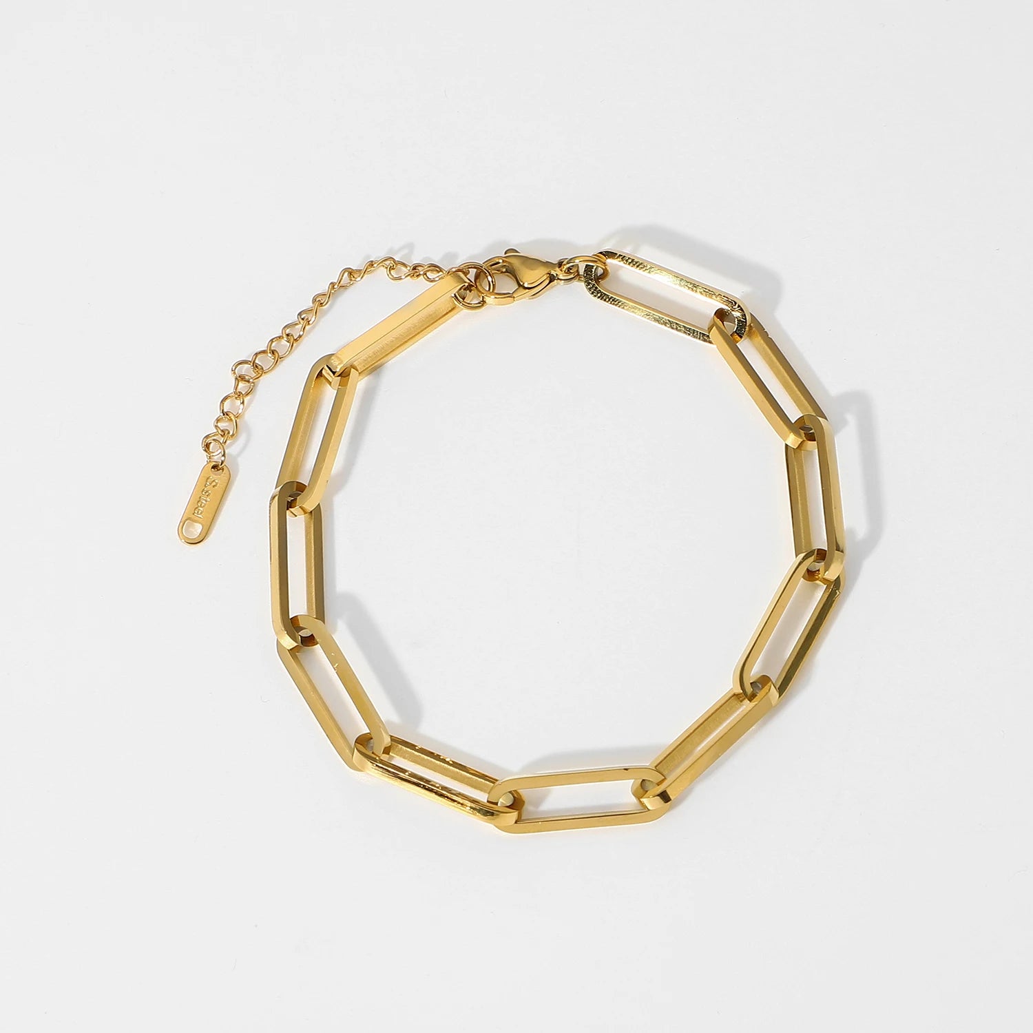 Pulsera Fina De Eslabones Rectangulares | Dorado